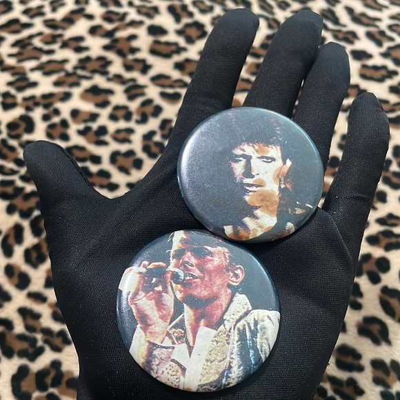 DAVID BOWIE 👩🎤Vintage Rock Button Pin Pinback 70s Ziggy Stardust Collectible - Picture 15 of 16